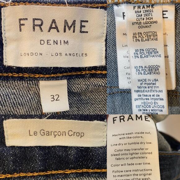Frame Le Garcon Crop Jeans in Covant size 32 - Picture 3 of 3